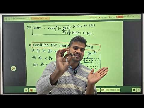 FLUID MECHANICS 02 (upthrust and Archimedes principal.) for neet 2026 physics crash course.