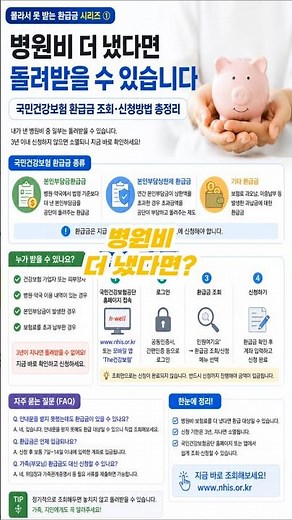 병원비 더 냈다면 돌려받으세요｜국민건강보험 환급금 조회방법