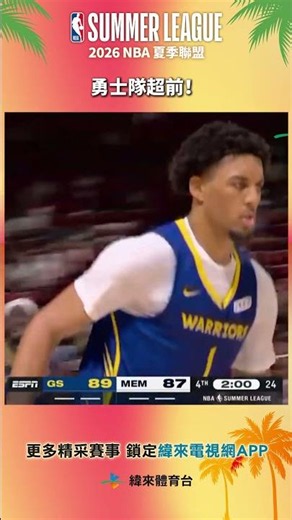 #NBA夏季聯賽持續奮戰到最後一刻 #金州勇士 Lendeborg 關鍵時刻連得五分奠定勝基！#曼菲斯灰熊