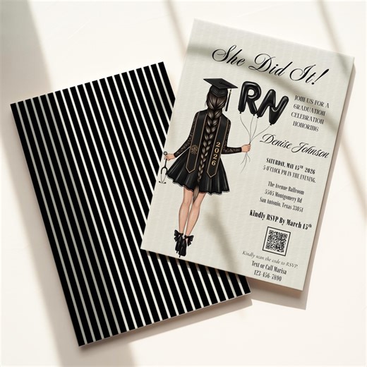 Nurse Graduation Invitation, Editable RN Pinning Ceremony, Nursing School Grad Party Announcement Card (digital Download, Canva Template) - Etsy Canada