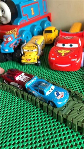 Blue Lightning McQueen Dinoco Toy Car Racing! 🏎️⚡️#LightningMcQueen #cars