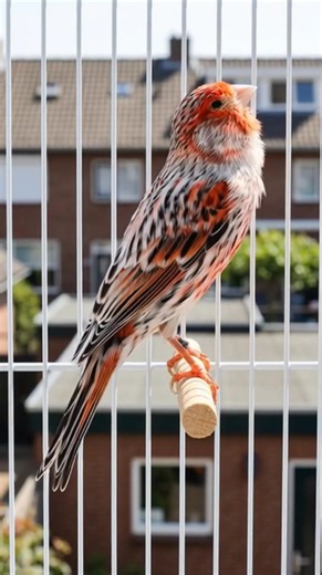 The intricate blend of dark striations and vibrant red mosaic markings gives this Canary a beautifully complex and refined appearance ​#RedAgateMosaic #MosaicCanary #Canary #Birds #Nature #Wildlife #BirdPhotography #BirdWatching #BackyardBirds | Ranger Canary