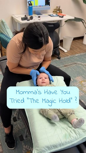 Momma’s Chiro on Instagram: "Bringing the magic touch to soothe little ones! ✨ This gentle adjustment technique is all about helping babies feel comfortable and calm, relieving tension and reducing crying. It’s amazing how much a little ‘magic hold’ can do for their well-being. ▫️ @mommaschiro ▫️ ☀️ Huntington Beach, CA #babyadjustments #fussybaby #magichold #parentingtricks #newborn #newparents"