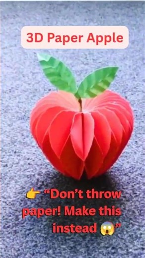 How to Make DIY 3D Paper Apple! 🍎 #shorts #papercraft #DIY