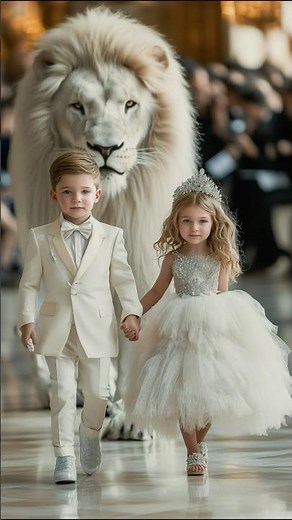 KIDS COSTUME RUNWAY SHOW! White Lion behind them!