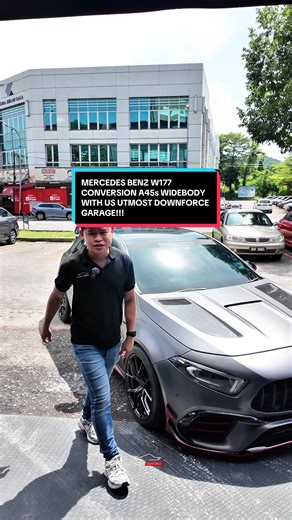 Vehicle Specification: Mercedes Benz W177 A35 AMG Modification Description: . Brand: Avery Dennison Supreme Wrap Film (SWF) Series: Satin Series Code: SW900-854 Color: Satin Dark Grey Extra: Add on with Red Lining . Modification Description: - AMG A45s Wide Body 1:1 | Panamericana Grille | Chrome - AMG A45s Wide Body 1:1 | Front Bumper | PP Material - AMG A45s Wide Body 1:1 | Front Aero Package | Gloss Black - AMG A45s Wide Body 1:1 | Front Fenders | Metal - Paktechz | Front Hood | Dry Carbon - 