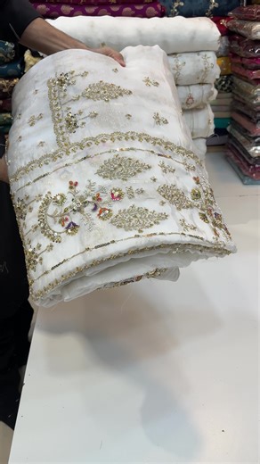 Elegant Russian Silk Cutdana Nikline Embroidered Set