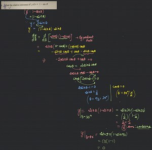 AFind the relative extrema of y if r=1−sinθ.... | Filo