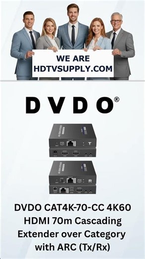 DVDO CAT4K-70-CC 4K60 HDMI 70m Cascading Extender over Category with ARC (Tx/Rx)