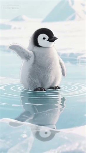 Penguin & the Frozen Mirror | Playful Winter Reflections ❄️🐧✨