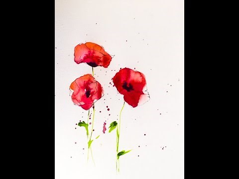 Ganz einfach Mohnblüten malen | Aquarell malen | Anleitung | Anfänger