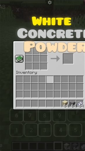 How to made White concrete powder#minecraft #concrete