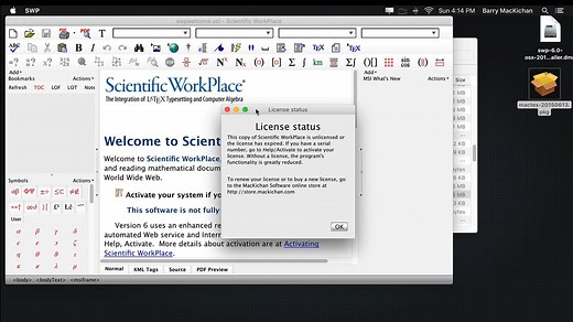 Installing MacTeX with Scientific WorkPlace 6 on a Mac