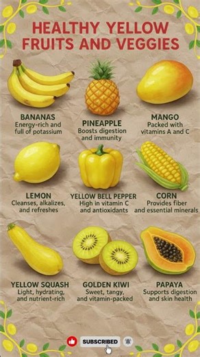 Healthy Yellow Fruits and Veggies | Powerful Nutrition for Eyes, Skin & Immunity #healthyfood