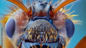 The mandibles of an ant captured in stunning high definition revealing the tiny sensory hairs and grooves that aid in gripping and . AI generation.
