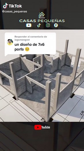 Responder a @logomongrot hola familia les comparto este diseño sencillo pero bonito. #casas #viral #casaspequenas #arquitectura #casamoderna #parati #tinyhouse