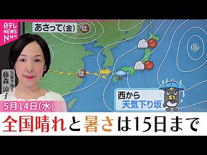 【15日の天気】全国で夏日続出の予想 晴れる所多く