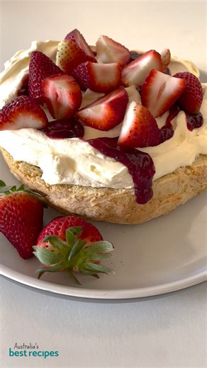 Why bake regular scones, when you can have one giant strawberry scone cake! With its fluffy texture and layers of strawberries, jam and cream, this scone cake is the perfect Mother’s Day treat! Search ‘Giant strawberry scone cake’ on BestRecipes.com.au, or click the link in our bio for the full recipe. ⁠ #scones #sconecake #afternoontea #scone #baking #easybaking | Best Recipes
