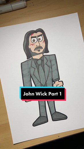 Drawing JOHN WICK in Various Cartoon Styles
