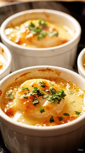 🦪 Saint-Jacques en Sauce Normande ✨ Un plat raffiné, onctueux et plein de saveurs — parfait pour un repas chic sans stress ! 👩‍🍳 Infos Pratiques 👥 Portions : 4 personnes ⏱ Préparation : 25 min 🔥 Cuisson : 25 min 💰 Coût : Moyen ⭐ Difficulté : Facile à moyenne 🧂 Ingrédients 12 noix de Saint-Jacques (sans corail) 200 g de champignons de Paris ou cèpes 2 échalotes finement émincées 1 gousse d’ail hachée 200 ml de crème fraîche épaisse 100 ml de cidre brut (ou vin blanc sec) 1 c. à soupe de mo