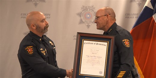 ‘Quite incredible’: College Station PD promotes five officers