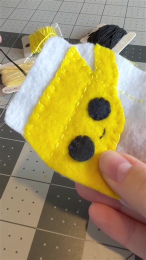 Felt Banana Milk Keychain Craft Project