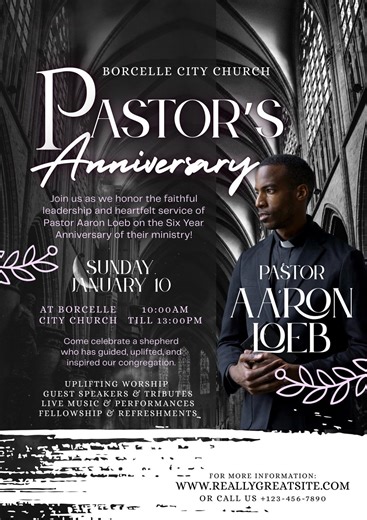 Elegant Pastor Anniversary Program Template: Bifold Church Celebration (digital Download) - Etsy