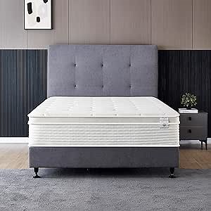 Full Size Mattress - 12 Inch Cool Memory Foam & Spring Hybrid Mattress with Breathable Cover - Motion Isolation - Comfort Plush Euro Pillow Top - Green Foam Certified - Oliver & Smith