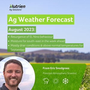 Our weather wizard Eric Snodgrass shares the latest forecast for Australia and there's a resurgence of El Nino behaviour. Watch the in-depth ag weather forecast here: https://lnkd.in/gUyuWHHn | Nutrien Ag Solutions - Australia