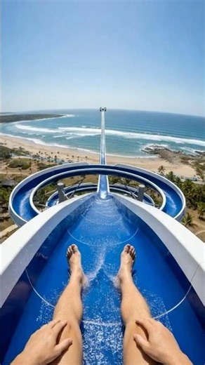 POV: Sky-High Water Slide Into the Ocean | Pure Summer Thrill