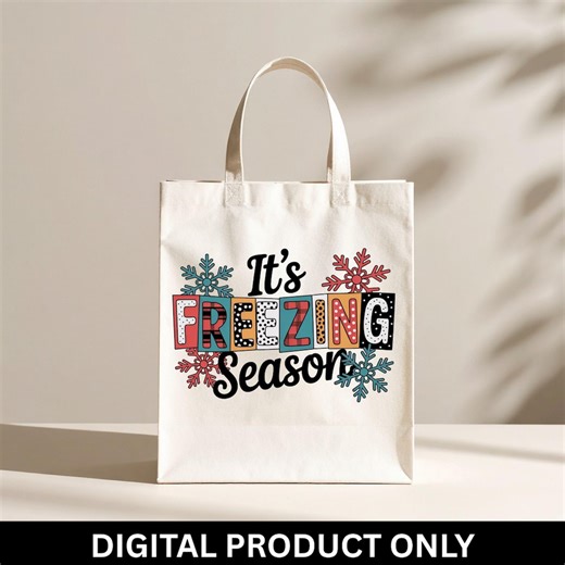 It's Freezing Season PNG | Trendy Winter Quote Design | Cold Weather Clipart - Etsy