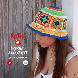 Crochet your own granny square bucket hat | Free pattern & video tutorial