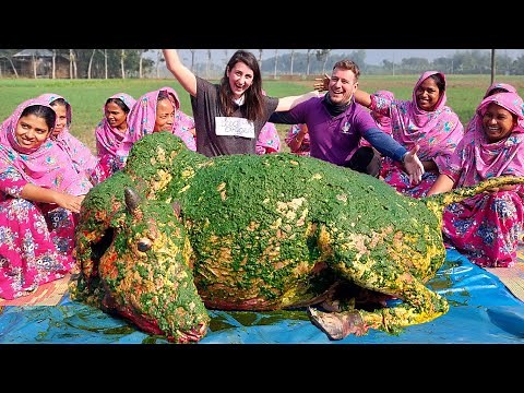 110 KG Full Cow Tehari Cooking with ‪@DodoExplorers‬ - Beef Pulao for 600+ People of Village