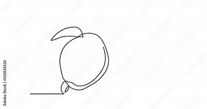 Self drawing animation of single line drawing of sea turtle swimming