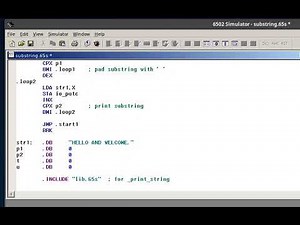 6502 Assembly Program to make a Substring.