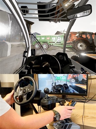 Farming Simulator Liebherr telehandler loading manure Thrustmaster Farmstick Steering Wheel #dkgc
