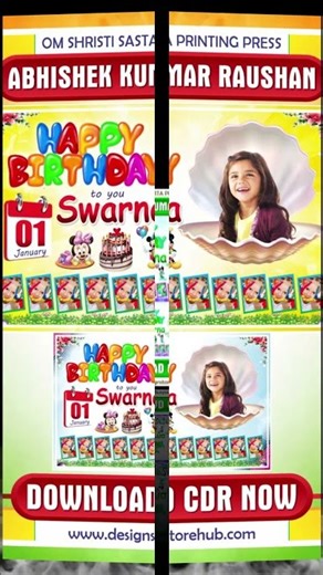Birthday Flex Banner CDR Design | Editable & Print Ready | 2026 New #viral