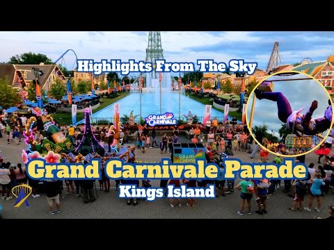 Kings Island Grand Carnivale | Aerial Drone View of the Spectacle of Color Parade
