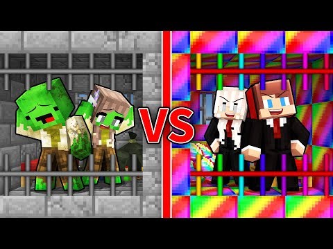 Mikey Family vs JJ Family OP Prison Survival Battle in Minecraft (Maizen)
