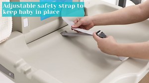 Baby Changing Station Wall Mounted: Horizontal Diaper Changing Table Foldable Diaper Tables with Safety Strap, ADA Complaint for Commercial Bathroom/Nursery/Public Restroom