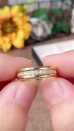 Gold Zircon Inlaid Geometric Fashion Ring - Burayidi Jewelry