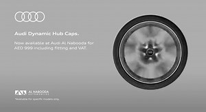 Audi Dynamic Hub Caps. With the Dynamic Hub Caps, the Audi rings are always balanced horizontally when stationary and moving. It is a distinctive and striking effect for customers vehicles when on road. For more info. Contact us at 800AUDI (2834). *Available for specific models only. #FutureIsAnAttitude #Audi #Audidubai #Audialnabooda #Audiaccessories | Audi Dubai | Facebook