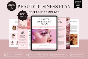 Editable Beauty Business Plan Template Canva, Salon Startup Business Planner, Customizable Start-up Kit for Skincare or Hair Salon - Etsy