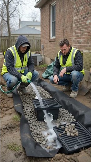 French Drain Installation Step by Step #beforeandafter #homeimprovement#gardenrenovation#landscaping