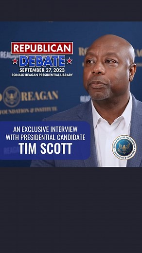 @senatortimscott sits down for an EXCLUSIVE interview with Ronald Reagan Foundation CEO @david.trulio ahead of the Reagan Library GOP debate. To watch the full interview, visit the link in our bio and select YouTube.com/Reaganfoundation . . . . . . . . . . #TimScott #RonaldReagan #Interview #GOPDebate #PresidentialCandidate #Senator #Debate #Exclusive #Reaganfoundation | The Ronald Reagan Presidential Foundation and Institute