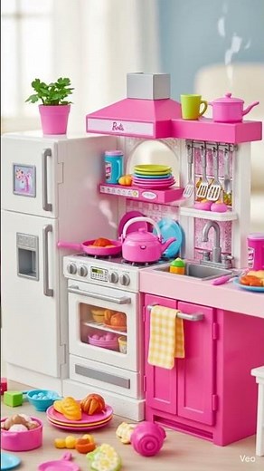 “Barbie Kitchen Set Cooking Fun! 🍳✨ | Kids Toy Play”