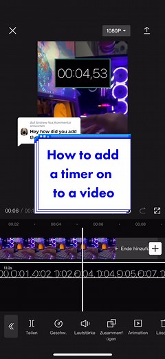 Antwort auf @Andrew Vu tutorial how to add a timer on to a video 😊✨ #fyp #tutorial