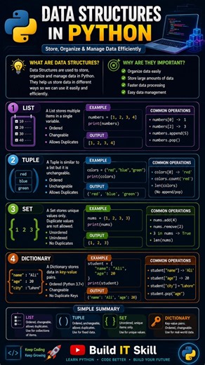 Data Structures in Python Explained #python #shorts