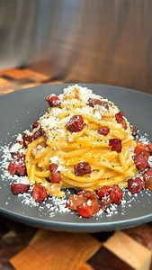 Home Cooking Sessions: Carbonara. Revisiting the Roman classic. Just a handful of ingredients. Full recipe below 👇🏽😍 - 1. Start by dicing 200g of guanciale in to small pieces or cubes. If you can’t find this, just use pancetta. 2. Throw into a cold pan and bring to med-high. Allow the guanciale fat to render and for everything to start sizzling. Remove once golden and crisp ~7-10 mins 3. Strain some of this fat and set aside 4. Grate up 40g each of parmigiano reggiano and pecorino Romano - us