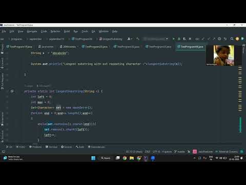 Longest substring with out repeating character program